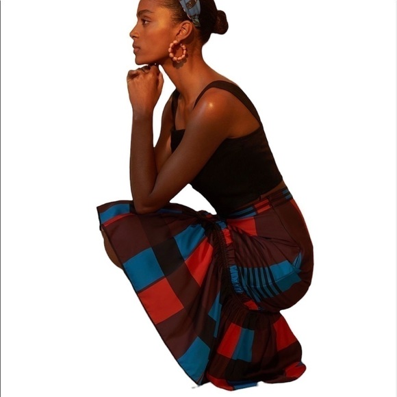 Anthropologie Eva Franco Flounced Midi Skirt Size 2 - Picture 3 of 6